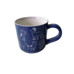 PARKER LANE Blue Dog Person Stoneware Whimsical Tea Coffee Mug